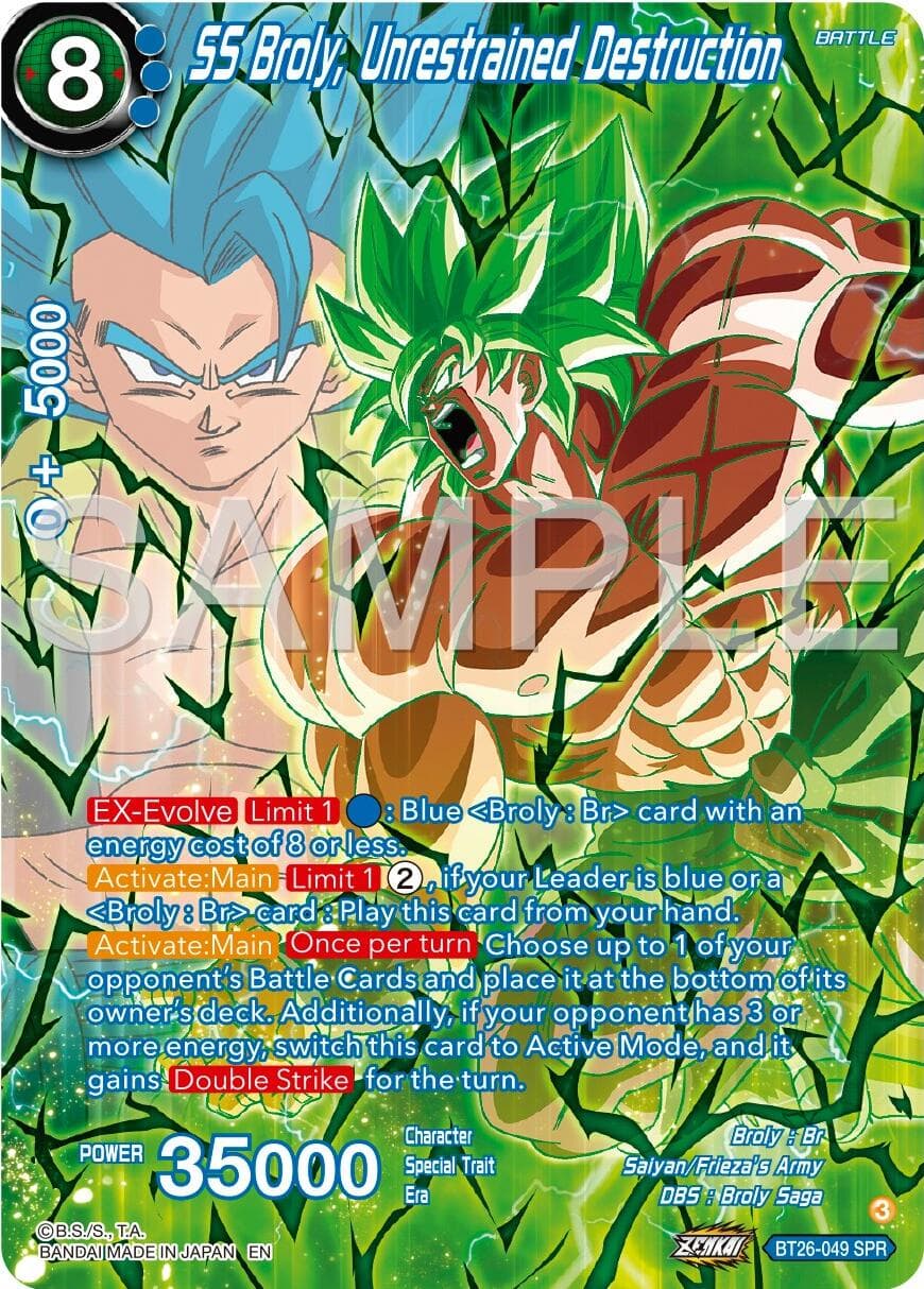 SS Broly, Unrestrained Destruction (SPR) — Ultimate Advent card