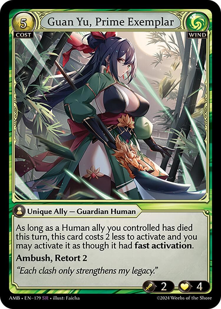 Guan Yu, Prime Exemplar — Mortal Ambition card