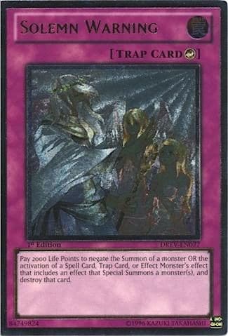 Solemn Warning (UTR) — Duelist Revolution card