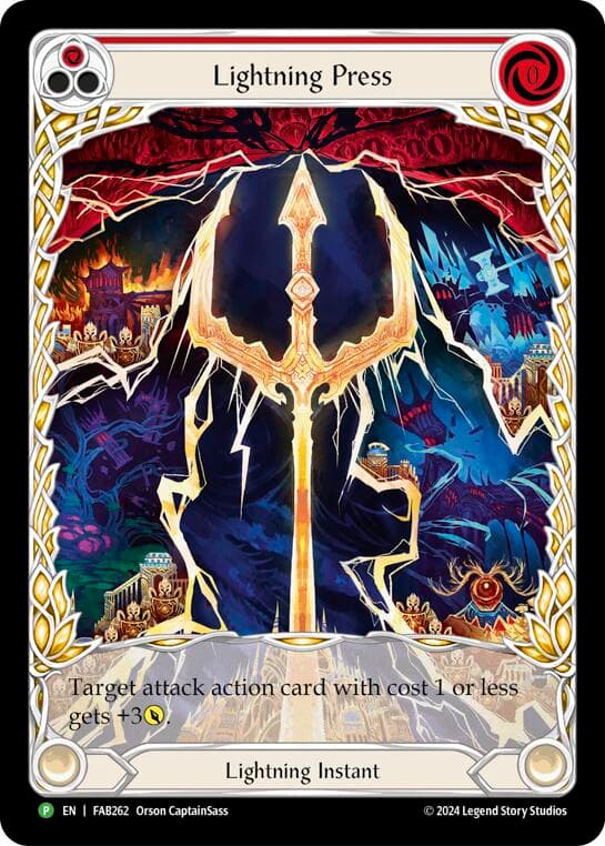 Lightning Press (Red) (Extended Art) - FAB262 — Flesh and Blood: Promo Cards card
