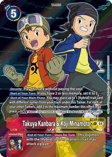 Takuya Kanbara & Koji Minamoto (Release Special Booster 2.0: Box Promotion Pack) — Release Special Booster 2.0 card
