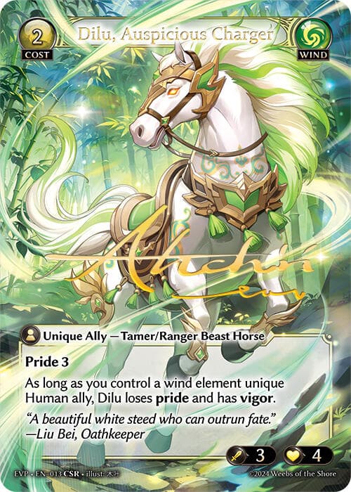 Dilu, Auspicious Charger (CSR) — Mortal Ambition Event Pack card