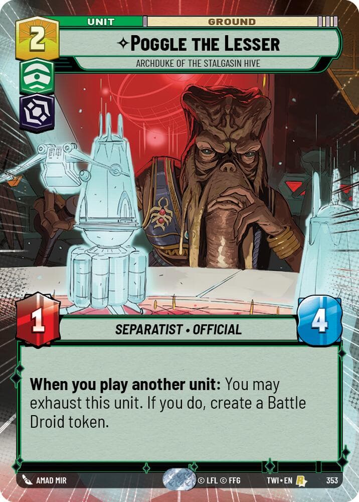 Poggle the Lesser - Archduke of the Stalgasin Hive (Hyperspace) — Twilight of the Republic card