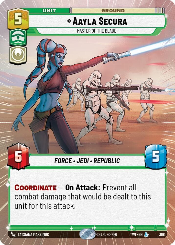 Aayla Secura - Master of the Blade (Hyperspace) — Twilight of the Republic card