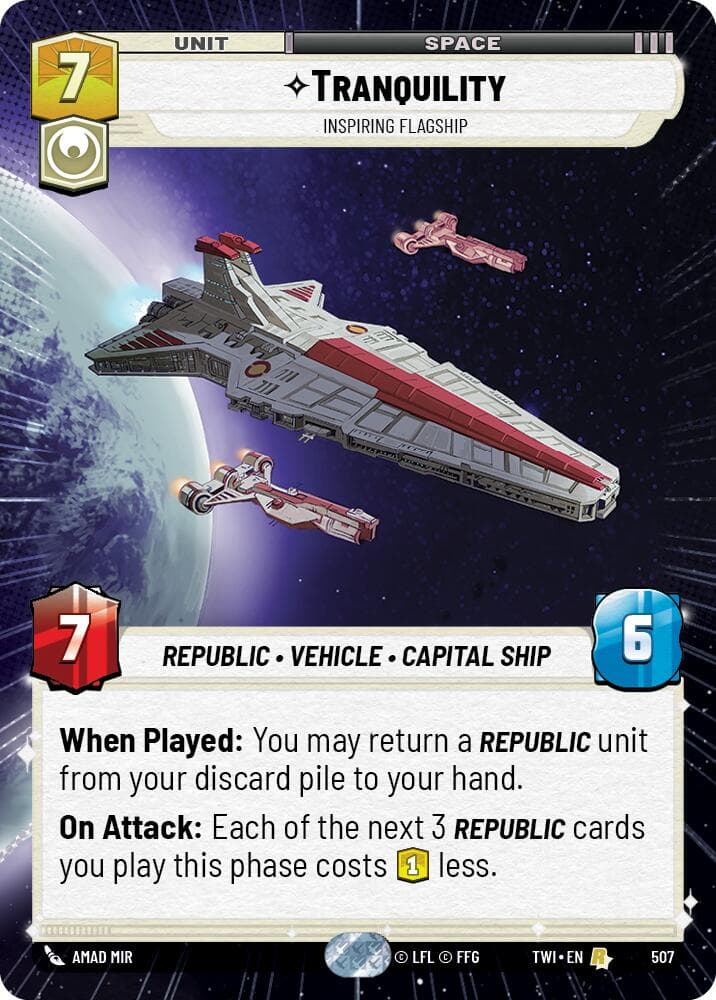 Tranquility - Inspiring Flagship (Hyperspace) — Twilight of the Republic card