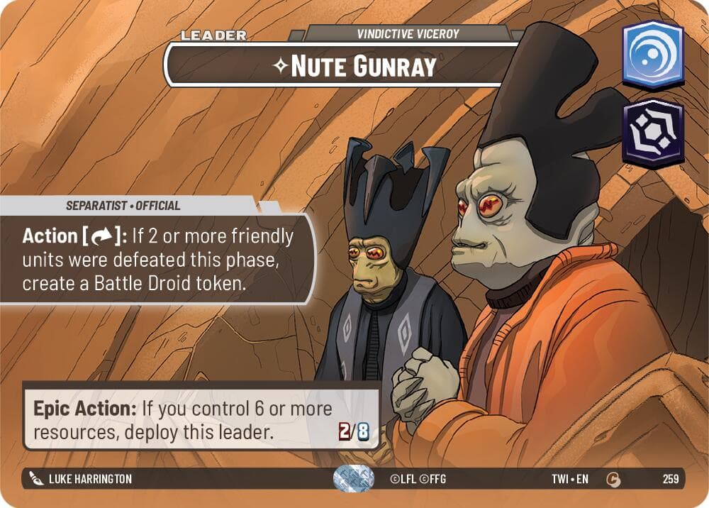 Nute Gunray - Vindictive Viceroy (Showcase) — Twilight of the Republic card