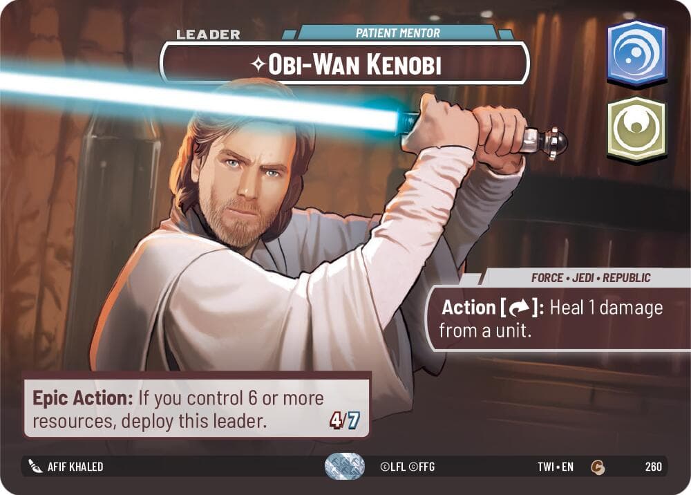 Obi-Wan Kenobi - Patient Mentor (Showcase) — Twilight of the Republic card