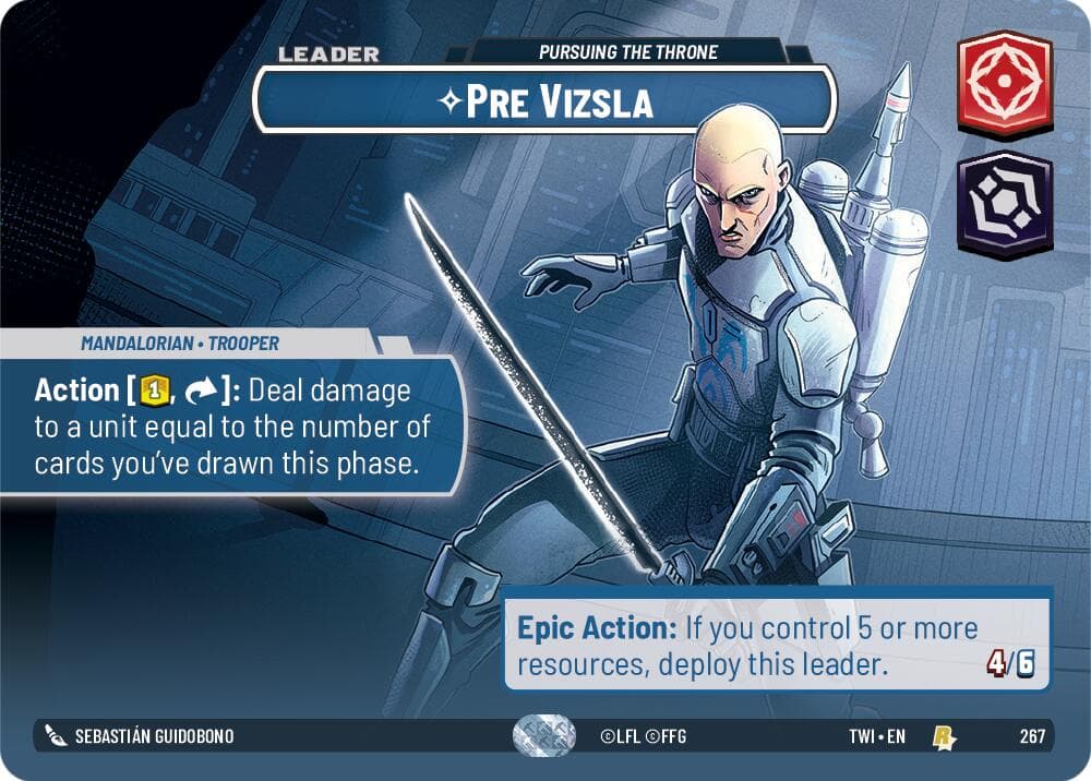 Pre Vizsla - Pursuing the Throne (Showcase) — Twilight of the Republic card