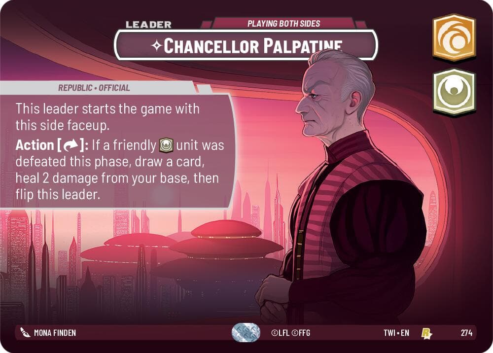 Chancellor Palpatine - Playing Both Sides (Showcase) — Twilight of the Republic card