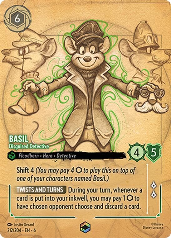 Basil - Disguised Detective (Enchanted) — Azurite Sea card