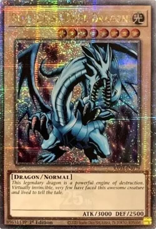 Blue-Eyes White Dragon (Quarter Century Secret Rare) — Quarter Century Bonanza card