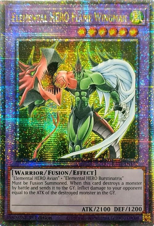 Elemental HERO Flame Wingman (Quarter Century Secret Rare) — Quarter Century Bonanza card