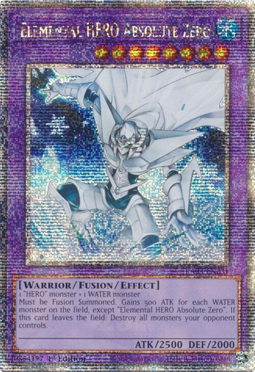Elemental HERO Absolute Zero (Quarter Century Secret Rare) — Quarter Century Bonanza card
