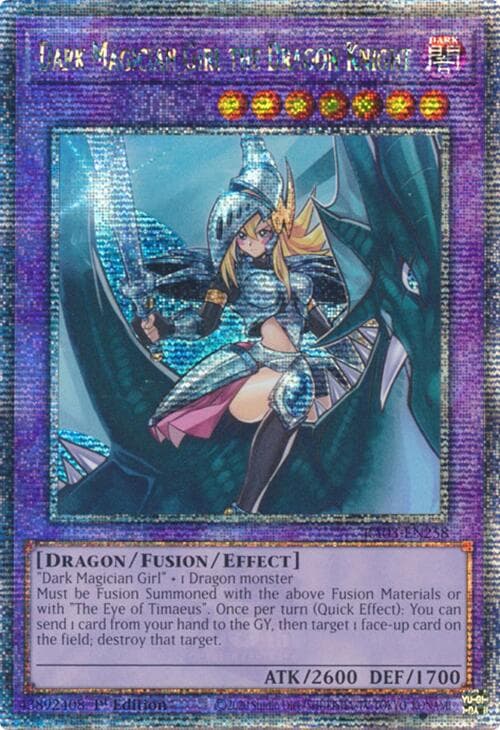 Dark Magician Girl the Dragon Knight (Quarter Century Secret Rare) — Quarter Century Bonanza card