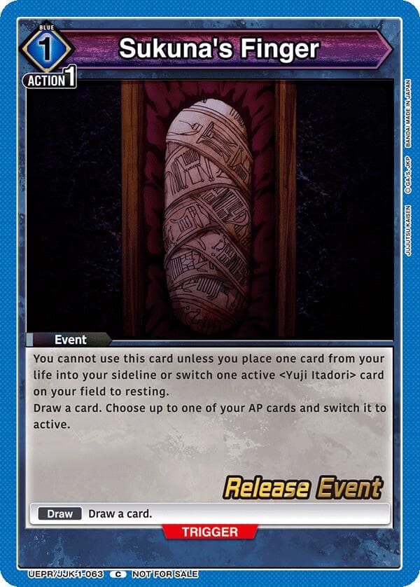 Sukuna's Finger — UE03BT: Jujutsu Kaisen Release Event Cards card