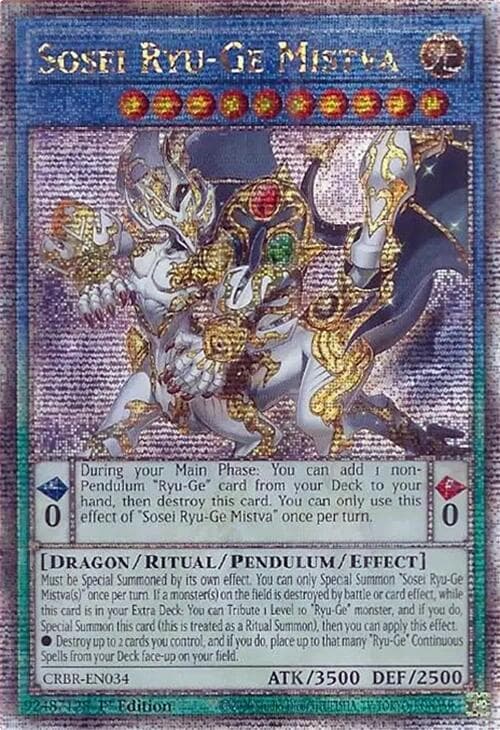 Sosei Ryu-Ge Mistva (Quarter Century Secret Rare) — Crossover Breakers card