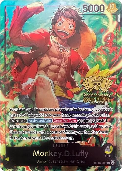 Monkey.D.Luffy (2nd Anniversary Tournament) — One Piece Promotion Cards card