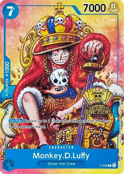 Monkey.D.Luffy (2nd Anniversary Stamped Promo) — One Piece Promotion Cards card