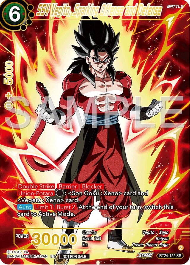 SS4 Vegito, Sparking Offense and Defense (Championship 2024 Finals Pack) (Gold Stamped) — Tournament Promotion Cards card