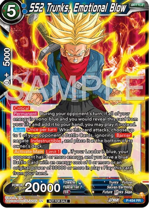 SS2 Trunks, Emotional Blow (Championship 2024 Finals Pack) — Tournament Promotion Cards card