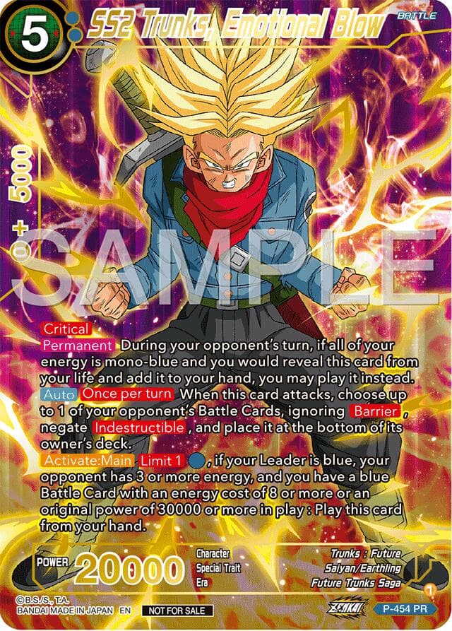 SS2 Trunks, Emotional Blow (Championship 2024 Finals Pack) (Gold Stamped) — Tournament Promotion Cards card