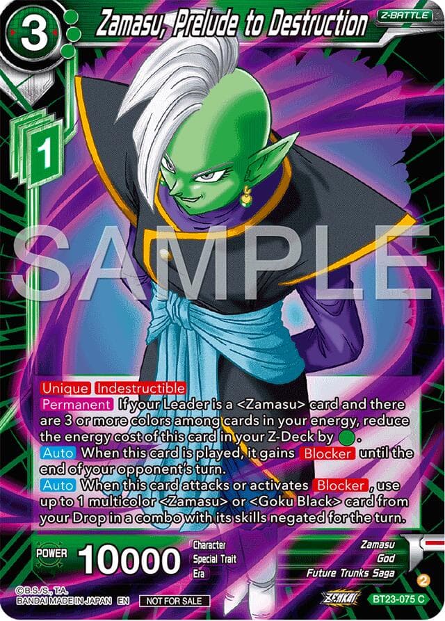 Zamasu, Prelude to Destruction (Championship 2024 Finals Zenkai Pack) — Tournament Promotion Cards card