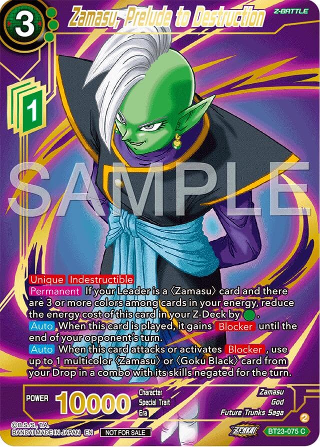 Zamasu, Prelude to Destruction (Championship 2024 Finals Zenkai Pack) (Gold Stamped) — Tournament Promotion Cards card