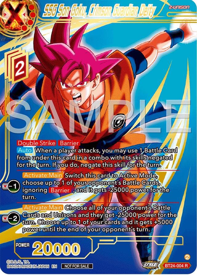 SSG Son Goku, Crimson Guardian Deity (Championship 2024 Finals Zenkai Pack) (Gold Stamped) — Tournament Promotion Cards card