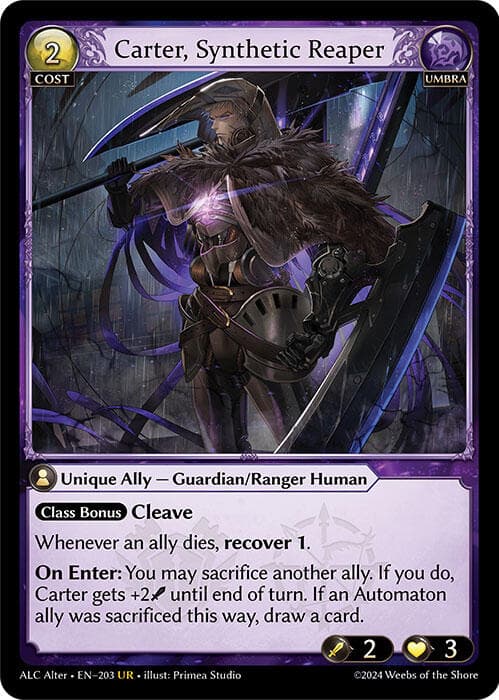Carter, Synthetic Reaper — Alchemical Revolution Alter Edition card