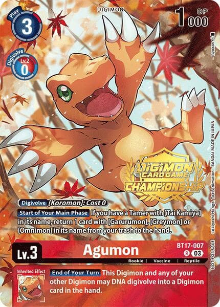 Agumon (Championship 2024 Tamers Pack) — Secret Crisis card