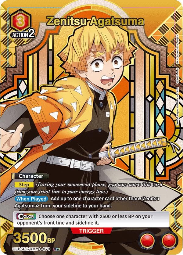 Zenitsu Agatsuma (070) (R*) — UE05BT: Demon Slayer: Kimetsu no Yaiba card