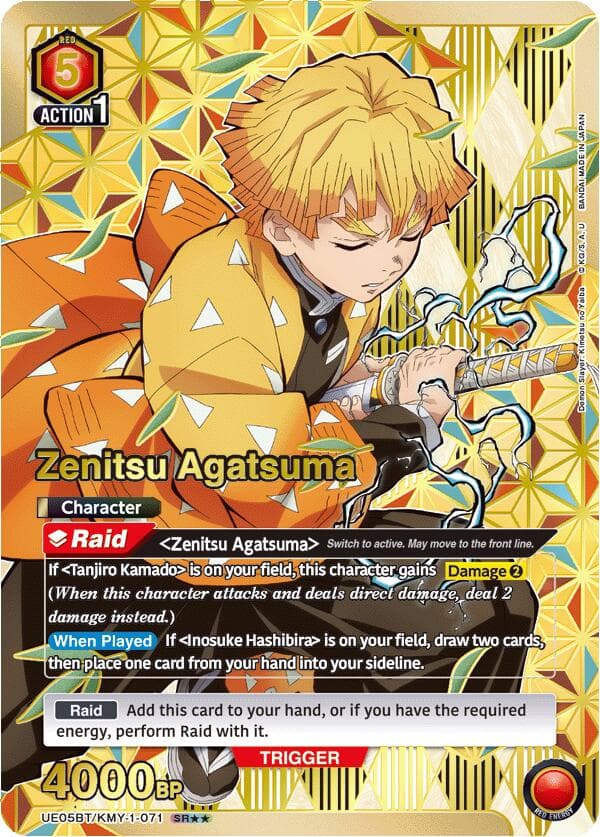 Zenitsu Agatsuma (071) (SR**) — UE05BT: Demon Slayer: Kimetsu no Yaiba card