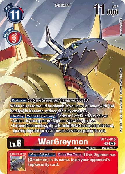 WarGreymon (Omnimon Binder Set) — Secret Crisis card