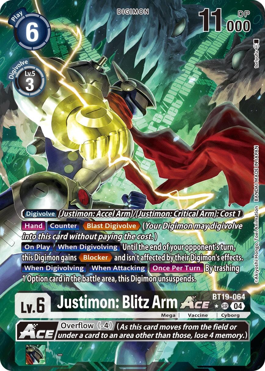 Justimon: Blitz Arm ACE (Alternate Art) — Release Special Booster 2.5 card