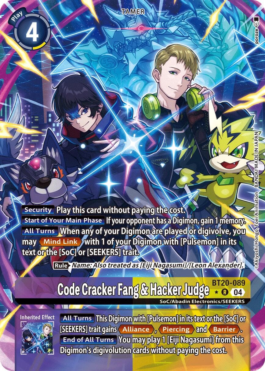 Code Cracker Fang & Hacker Judge (Alternate Art) — Release Special Booster 2.5 card
