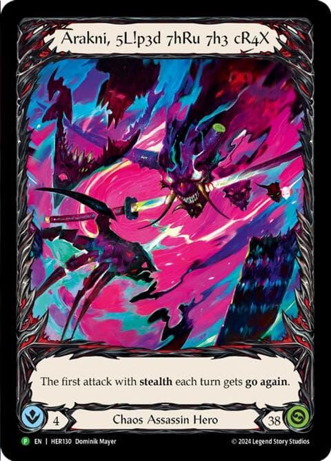 Arakni, 5L!p3d 7hRu 73h cR4X (Extended Art) — Flesh and Blood: Promo Cards card
