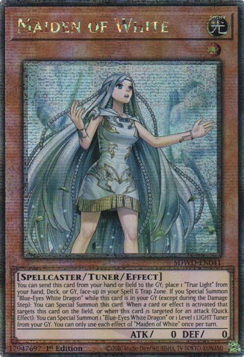 Maiden of White (Quarter Century Secret Rare) — Structure Deck: Blue-Eyes White Destiny card