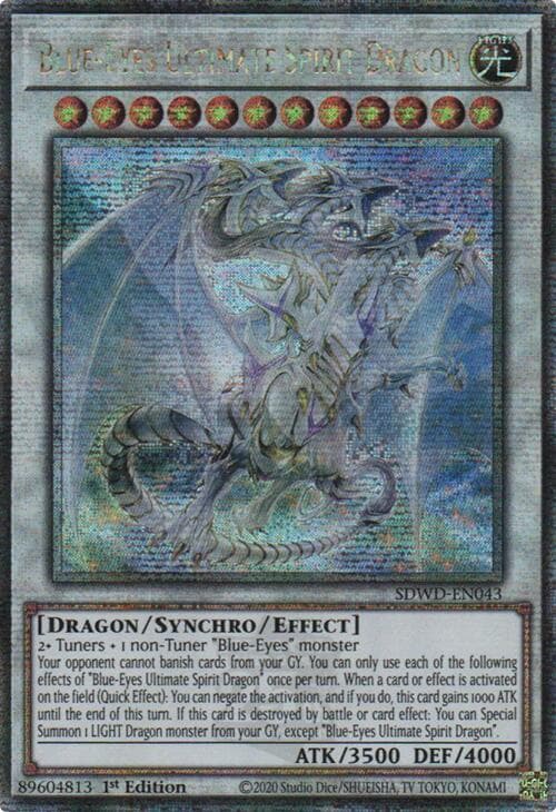 Blue-Eyes Ultimate Spirit Dragon (Quarter Century Secret Rare) — Structure Deck: Blue-Eyes White Destiny card