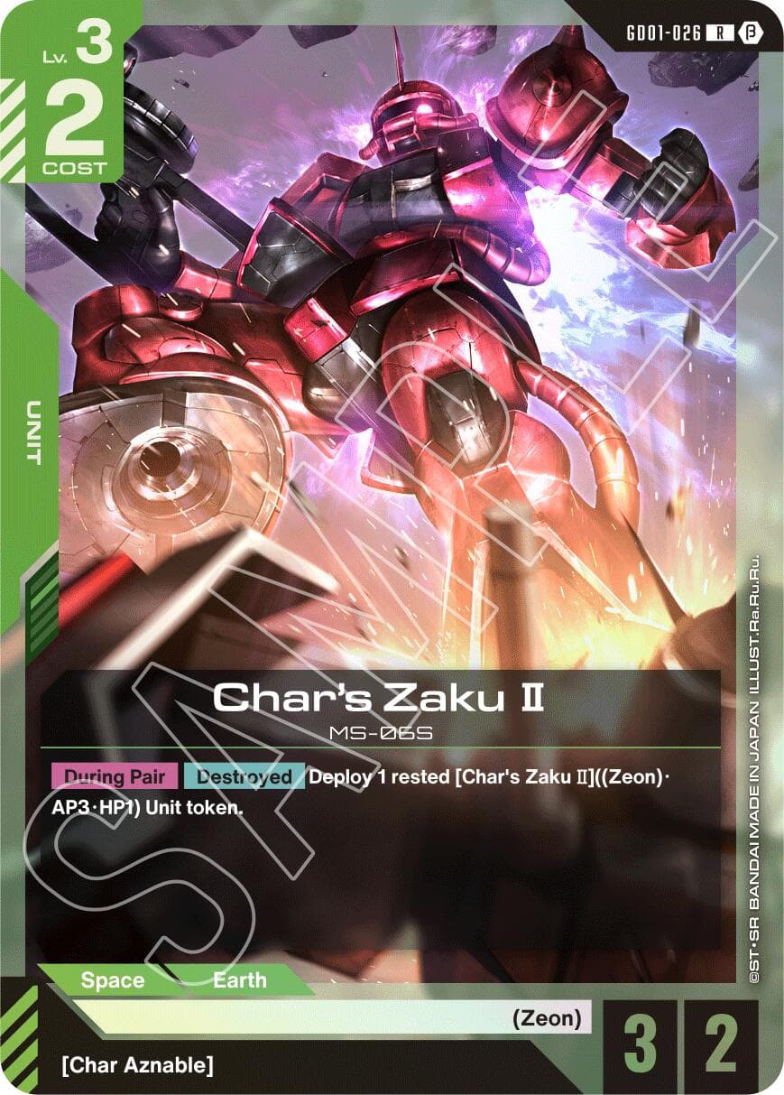Char's Zaku II — Edition Beta card