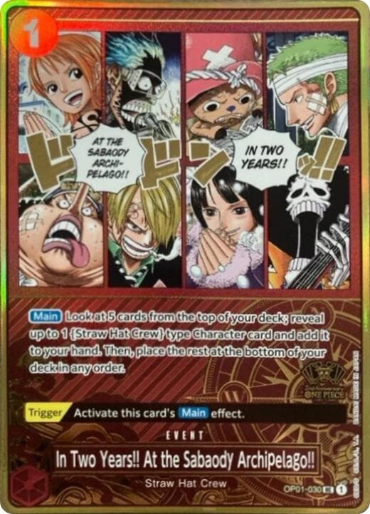 In Two Years!! At the Sabaody Archipelago!! (One Piece Japanese Version 2nd Anniversary Set) — One Piece Promotion Cards card
