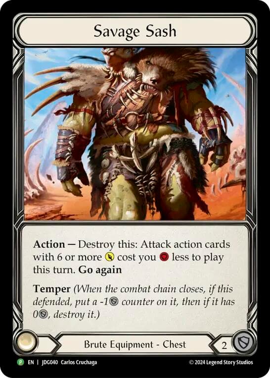 Savage Sash - JDG040 — Flesh and Blood: Promo Cards card