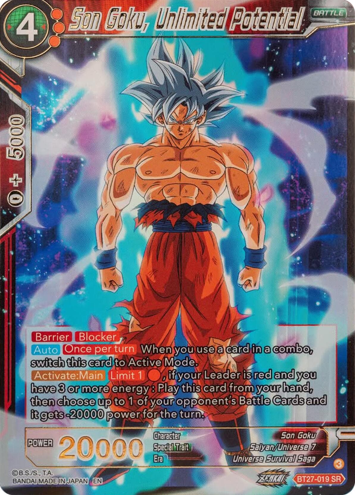 Son Goku, Unlimited Potential — History of Z card