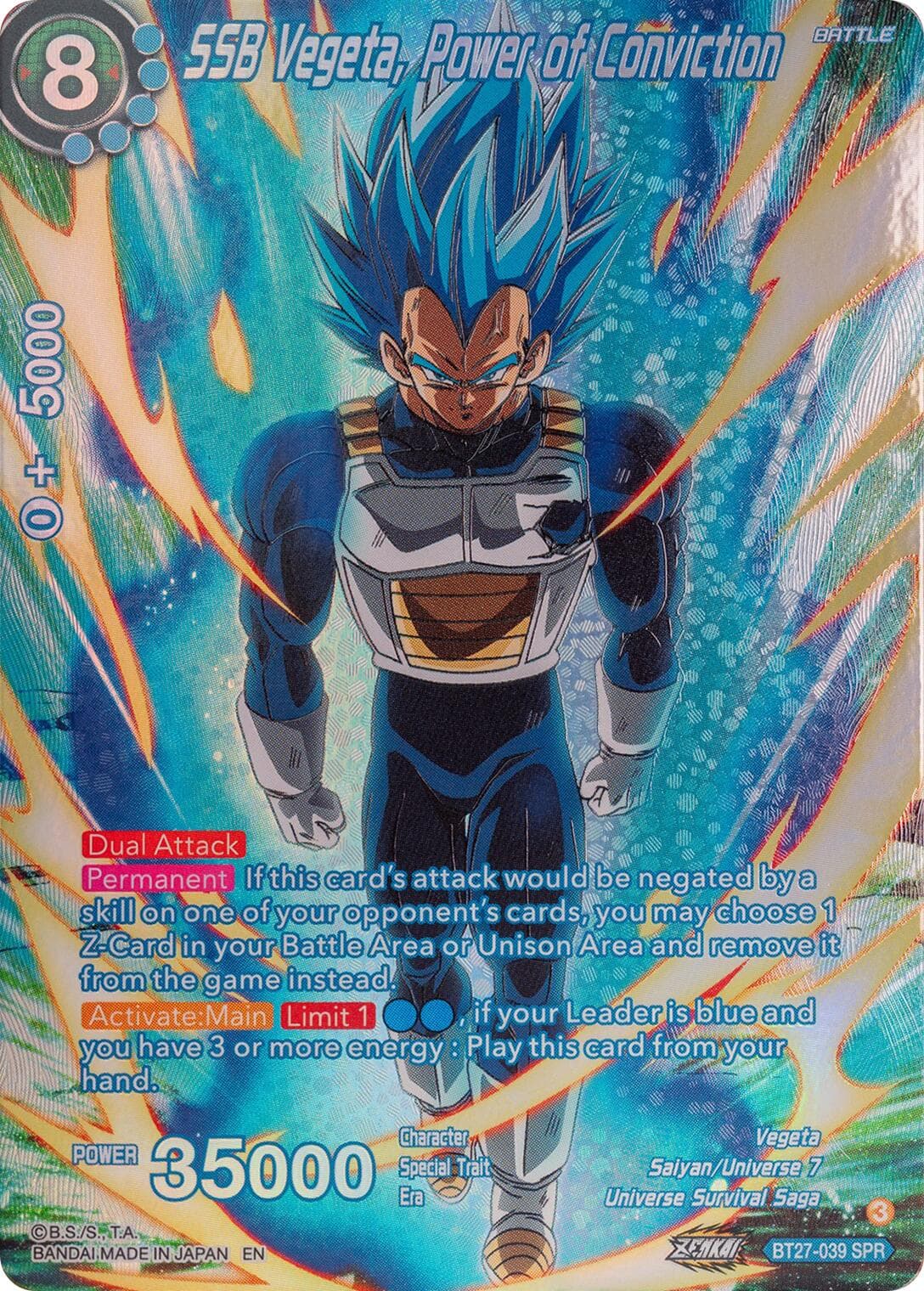 SSB Vegeta, Power of Conviction (SPR) — History of Z card