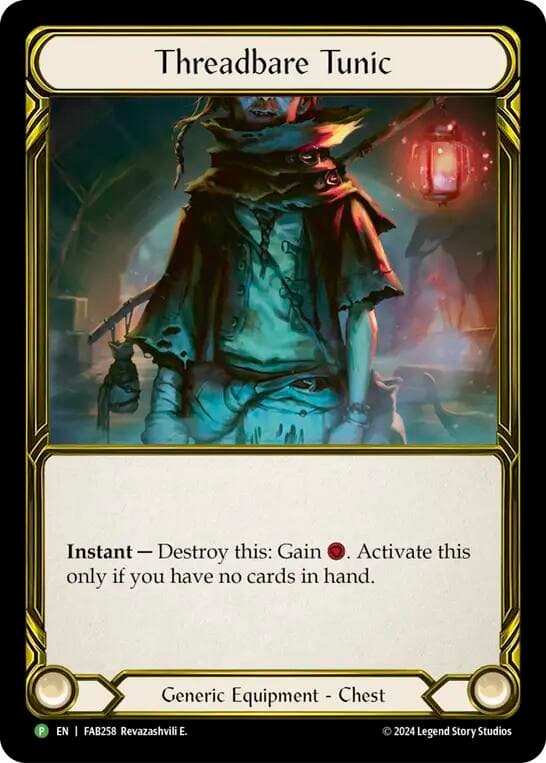 Threadbare Tunic (Golden) - FAB258 — Flesh and Blood: Promo Cards card