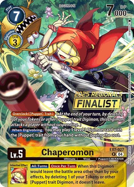 Chaperomon (2025 Regionals Finalist) — Digimon LIBERATOR card