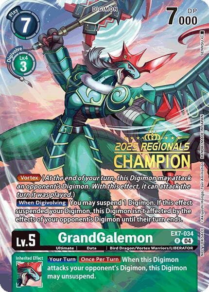 GrandGalemon (2025 Regionals Champion) — Digimon LIBERATOR card