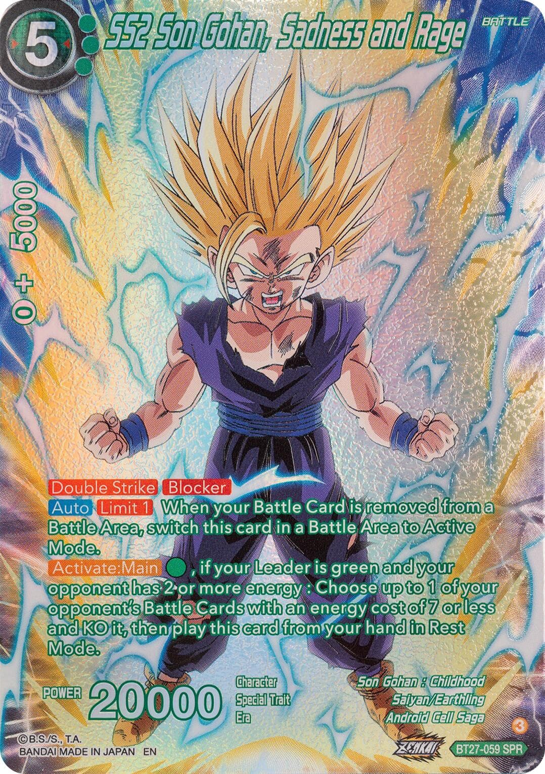 SS2 Son Gohan, Sadness and Rage (SPR) — History of Z card