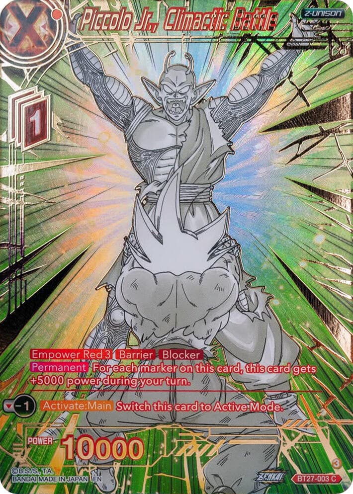 Piccolo Jr., Climactic Battle (Gold-Stamped) — History of Z card
