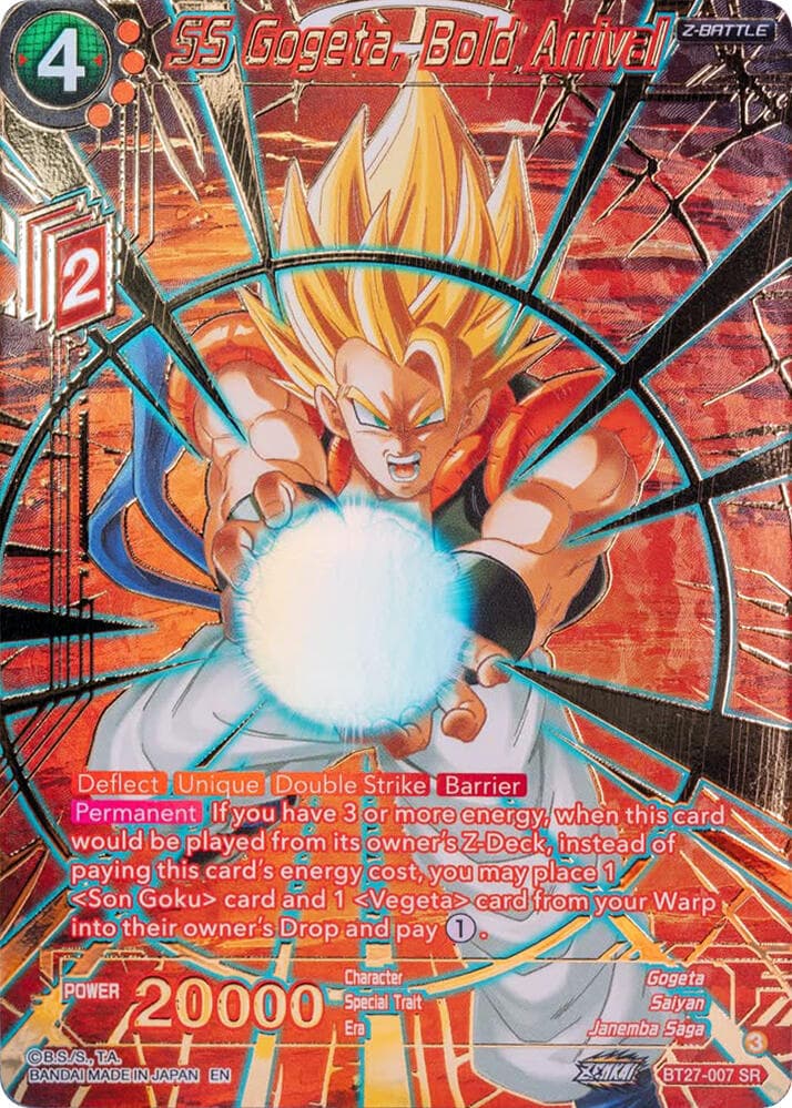 SS Gogeta, Bold Arrival (Gold-Stamped) — History of Z card