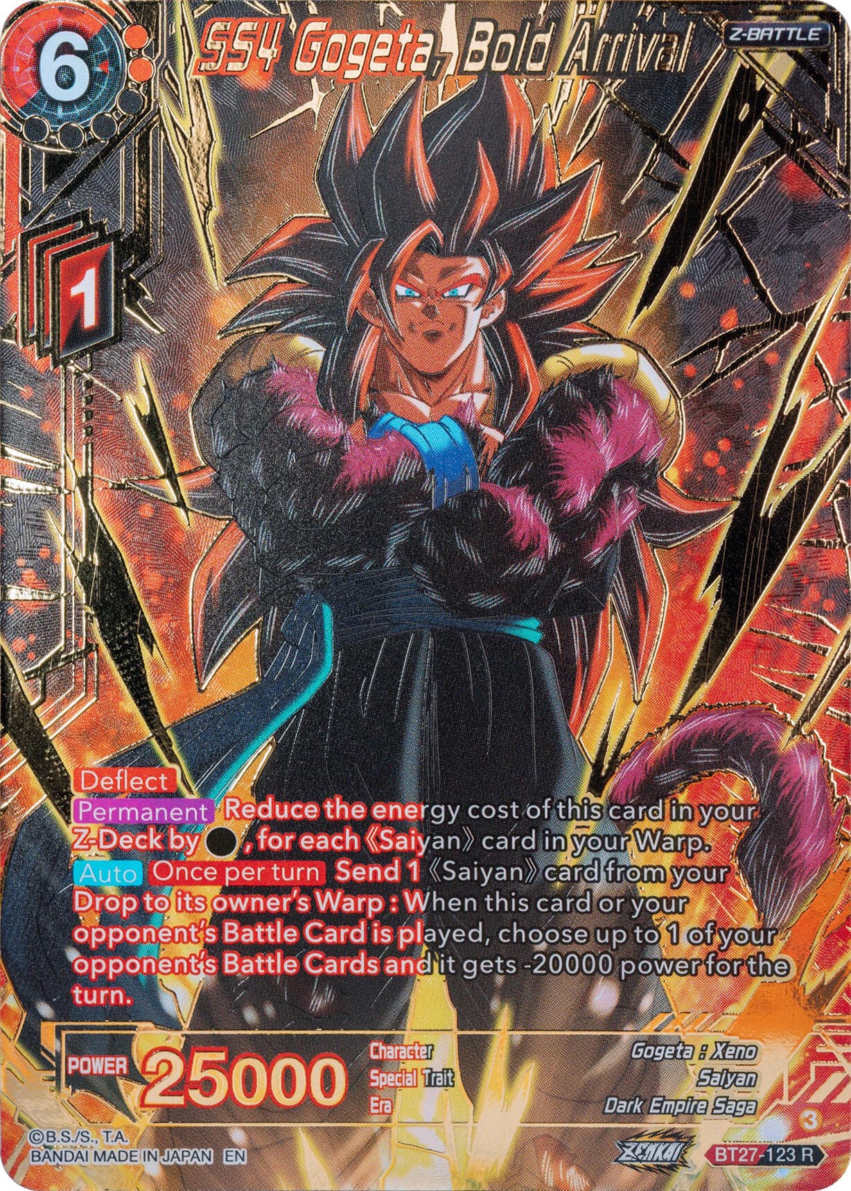 SS4 Gogeta, Bold Arrival (Gold-Stamped) — History of Z card